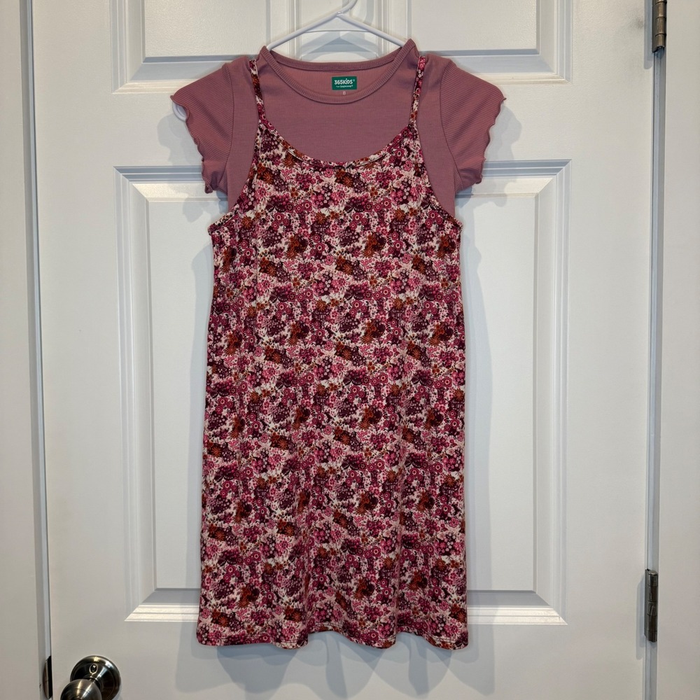 365 Kids Girls Floral Dress with‎ Top Outfit Size 8 - Cute Casual